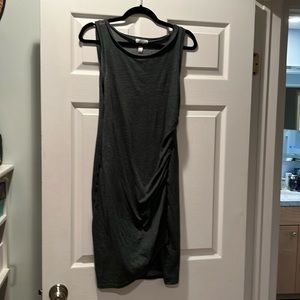 Leith green ruched sleeveless bodycon dress
